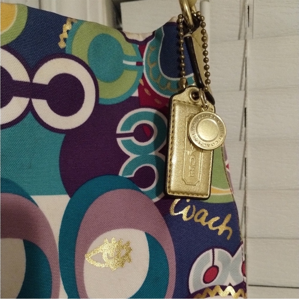 Coach Poppy Graffiti Multi Colored Crossbody Bag - Picture 4 of 12